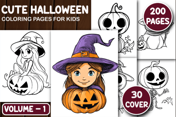 200 Cute Halloween Coloring Pages V - 1: A Spooky Asset for Creators