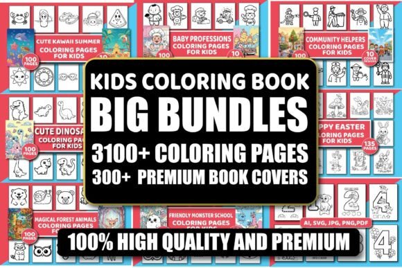 3100+ Kids Coloring Pages Mega Bundle: A Designer's Creative Toolkit