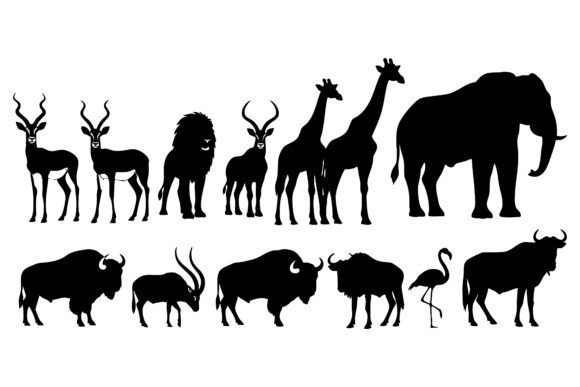 African Wildlife Silhouette: Bold Graphics for Impactful Design