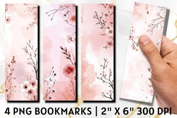 Beautiful Watercolor Flower Bookmark: A Designer's Floral Asset