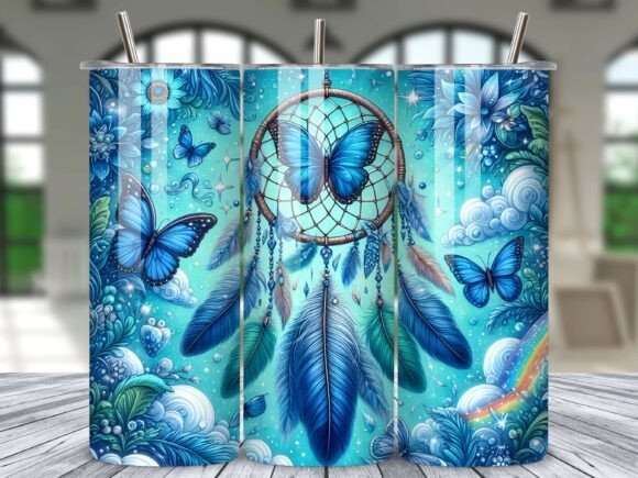 Blue Butterfly Dreamcatcher Tumbler Wrap: A Design Deep Dive