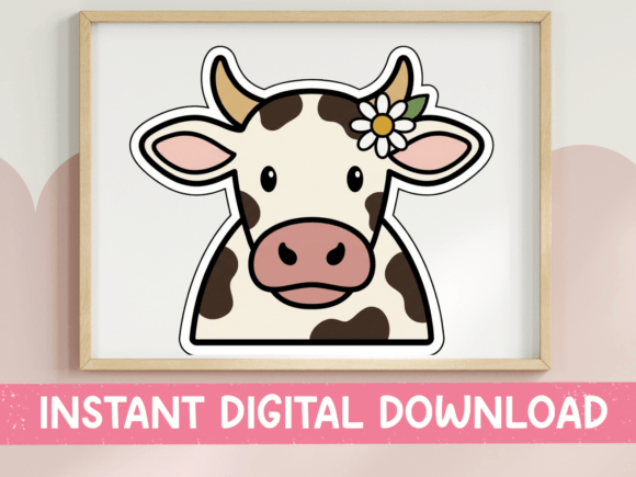 Charming Your Audience with the Flower Cow Sticker Design