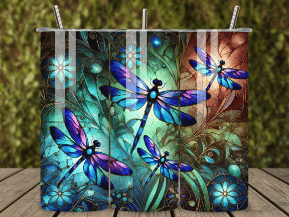 Designing with Nature: The Dragonfly Tumbler Wrap Sublimation PNG