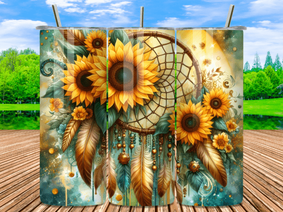 Dream Catcher Sunflower Tumbler Wrap Png: Elevate Your Craft