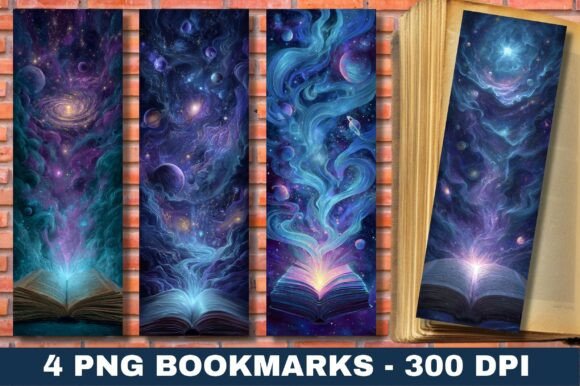 Galaxy Celestial World Book Bookmarks: A Cosmic Design Asset