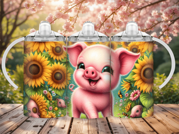 Pig Sunflower Farm Sippy Cup Kid Tumbler: A Design Deep Dive