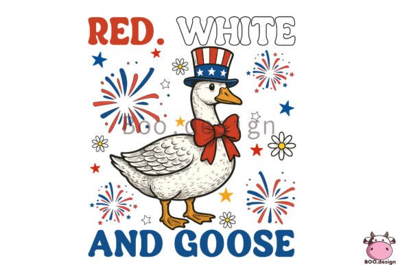 Red White and Goose Funny 4th July PNG: A Patriotic Design Asset