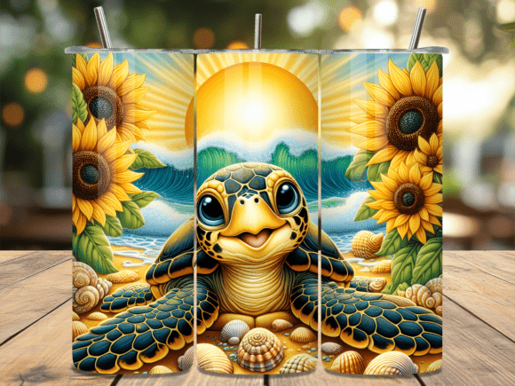 Summer Sun Baby Sea Turtle Tumbler Wrap: A Perfectly Paired Design