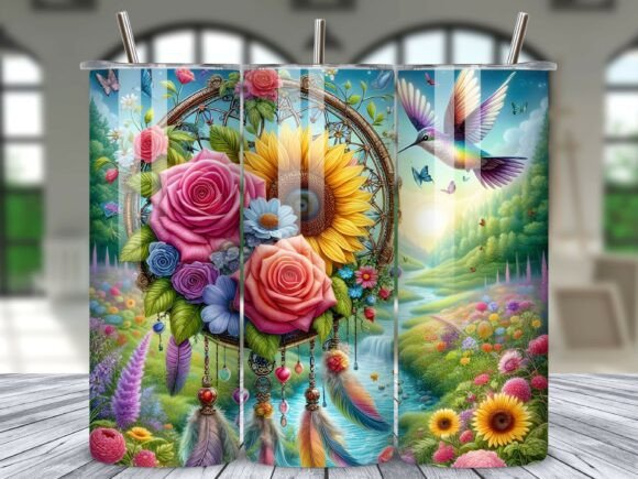Transform Your Craft: The Hummingbird Floral Dreamcatcher Tumbler Wrap