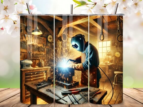 Welder in Factory: Industrial Grit Meets Modern Design