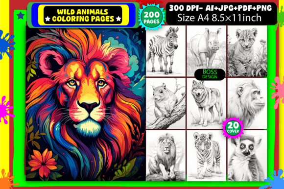 Wild Animals Coloring Pages for Adults: A Creative Escape