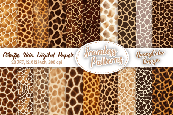 Wild, Exotic Texture: Giraffe Skin Seamless Patterns for Your Projects