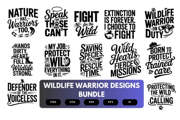 Wildlife Warrior SVG Bundle: Designs for Conservationists